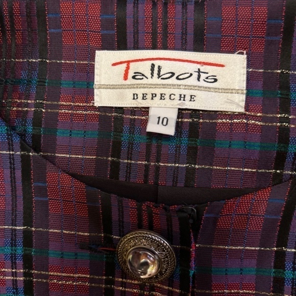 TALBOTS Plaid Blazer Size 10 - Picture 5 of 10